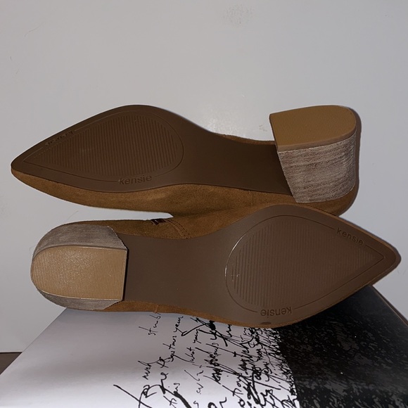 New Kensie Womens Lyden Leather Suede Ankle Boots - Picture 6 of 7